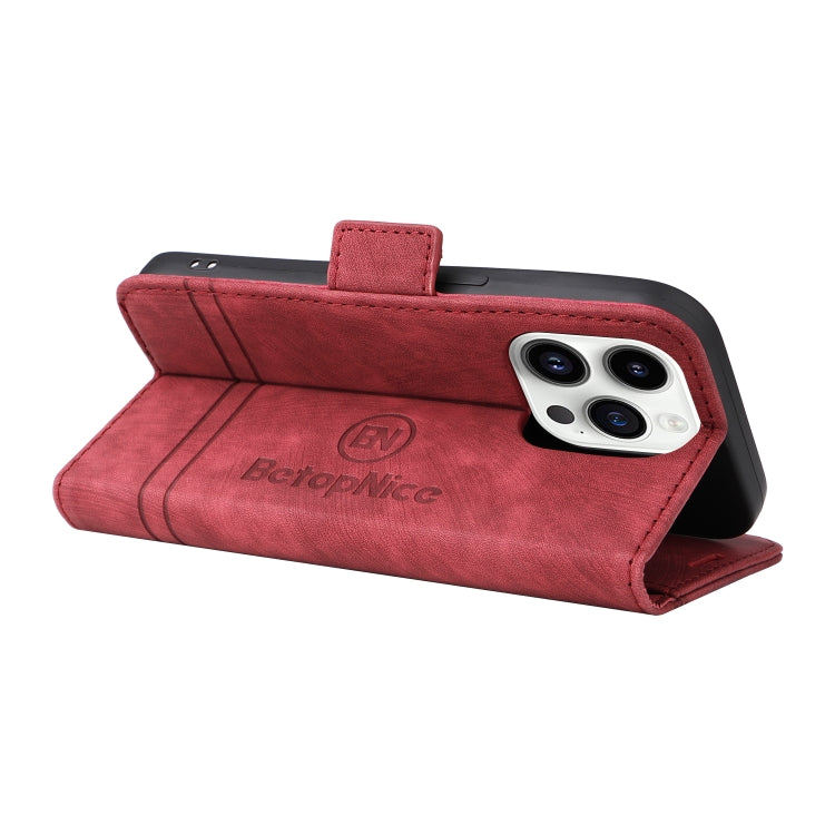 For iPhone 15 Pro Max BETOPNICE Dual-side Buckle Leather Phone Case(Red) by BETOPNICE