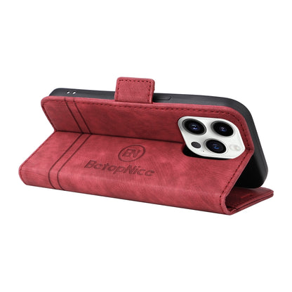 For iPhone 15 Pro Max BETOPNICE Dual-side Buckle Leather Phone Case(Red) by BETOPNICE