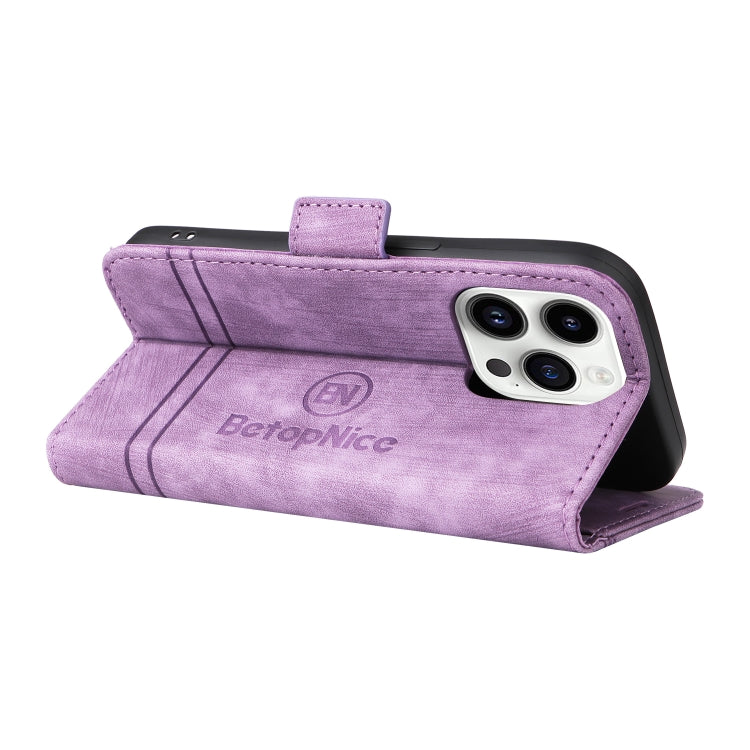 For iPhone 15 Pro Max BETOPNICE Dual-side Buckle Leather Phone Case(Purple) by BETOPNICE