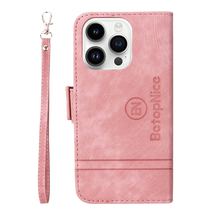 For iPhone 15 Pro BETOPNICE Dual-side Buckle Leather Phone Case(Pink) by BETOPNICE