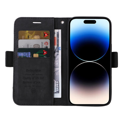 For iPhone 15 Pro BETOPNICE Dual-side Buckle Leather Phone Case(Black) by BETOPNICE