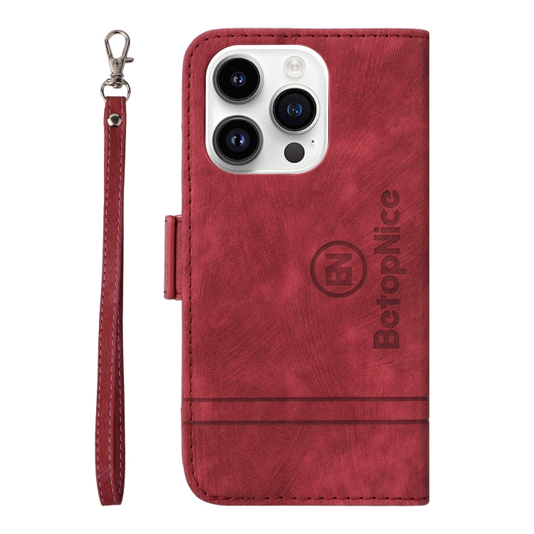 For iPhone 15 Pro BETOPNICE Dual-side Buckle Leather Phone Case(Red) by BETOPNICE