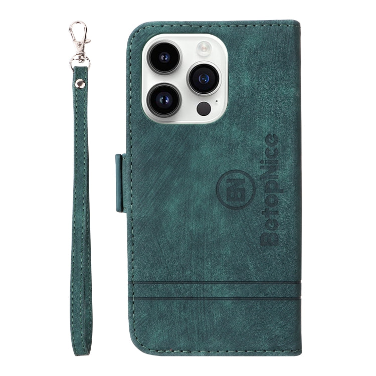 For iPhone 15 Pro BETOPNICE Dual-side Buckle Leather Phone Case(Green) by BETOPNICE