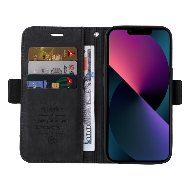 For iPhone 15 BETOPNICE Dual-side Buckle Leather Phone Case(Black) by BETOPNICE