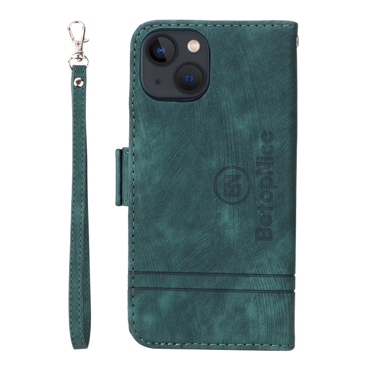 For iPhone 15 BETOPNICE Dual-side Buckle Leather Phone Case(Green) by BETOPNICE
