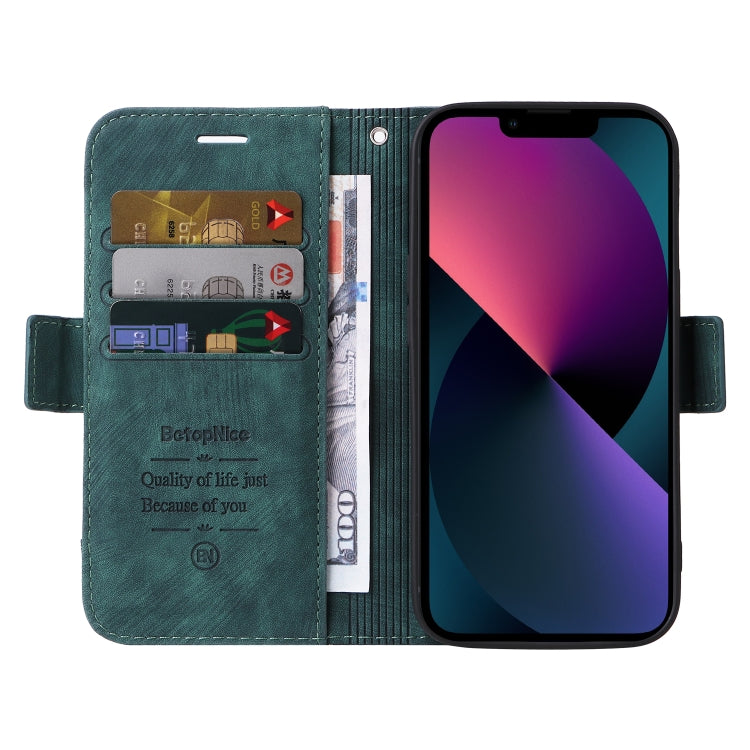 For iPhone 15 BETOPNICE Dual-side Buckle Leather Phone Case(Green) by BETOPNICE