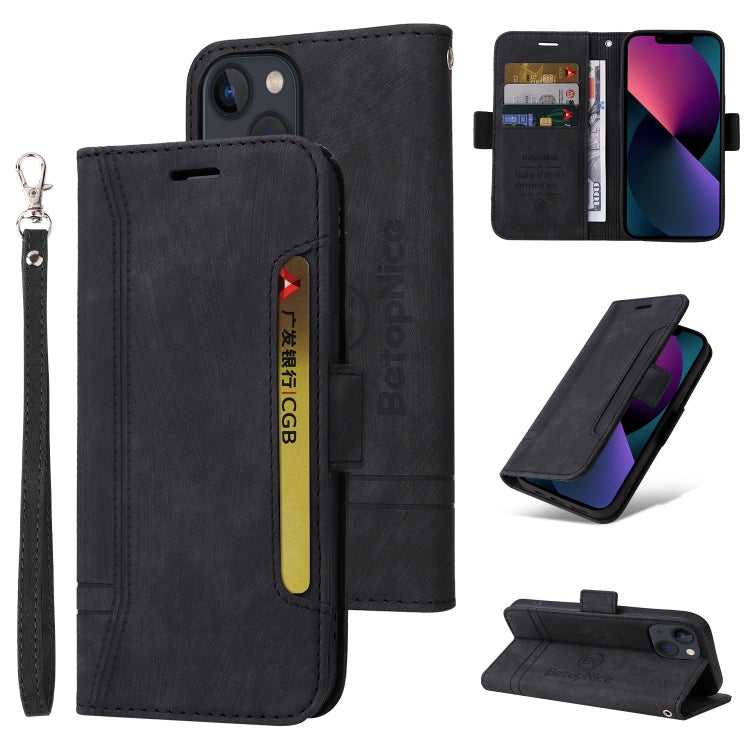 For iPhone 15 Plus BETOPNICE Dual-side Buckle Leather Phone Case(Black) by BETOPNICE
