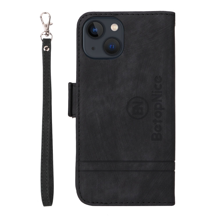For iPhone 15 Plus BETOPNICE Dual-side Buckle Leather Phone Case(Black) by BETOPNICE