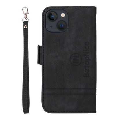 For iPhone 15 Plus BETOPNICE Dual-side Buckle Leather Phone Case(Black) by BETOPNICE