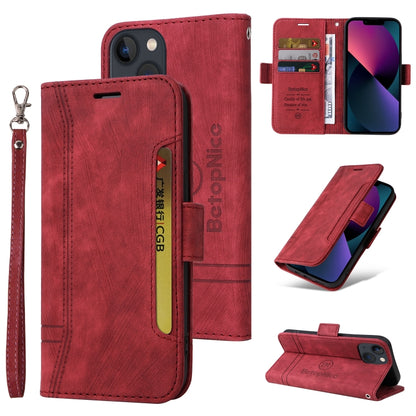 For iPhone 15 Plus BETOPNICE Dual-side Buckle Leather Phone Case(Red) by BETOPNICE