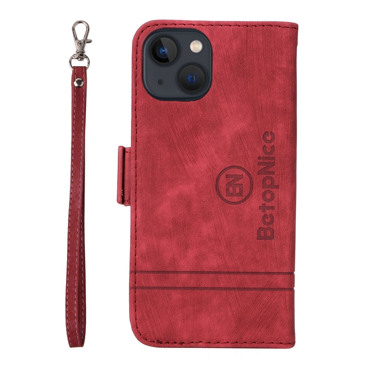For iPhone 15 Plus BETOPNICE Dual-side Buckle Leather Phone Case(Red) by BETOPNICE