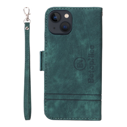 For iPhone 15 Plus BETOPNICE Dual-side Buckle Leather Phone Case(Green) by BETOPNICE