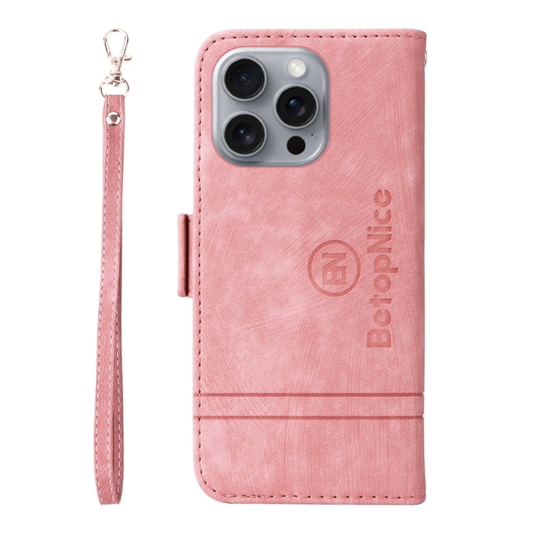 For iPhone 16 Pro Max BETOPNICE Dual-side Buckle Leather Phone Case(Pink) by BETOPNICE