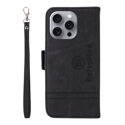 For iPhone 16 Pro Max BETOPNICE Dual-side Buckle Leather Phone Case(Black) by BETOPNICE