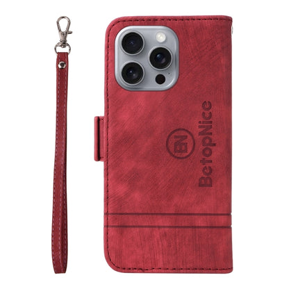For iPhone 16 Pro Max BETOPNICE Dual-side Buckle Leather Phone Case(Red) by BETOPNICE
