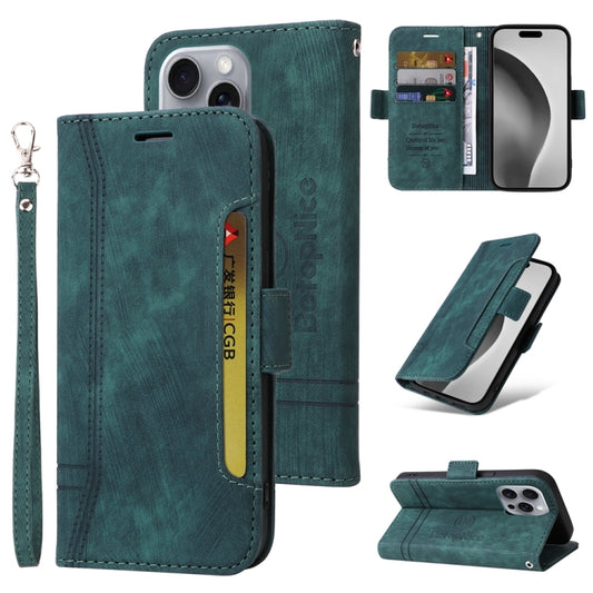 For iPhone 16 Pro Max BETOPNICE Dual-side Buckle Leather Phone Case(Green) by BETOPNICE