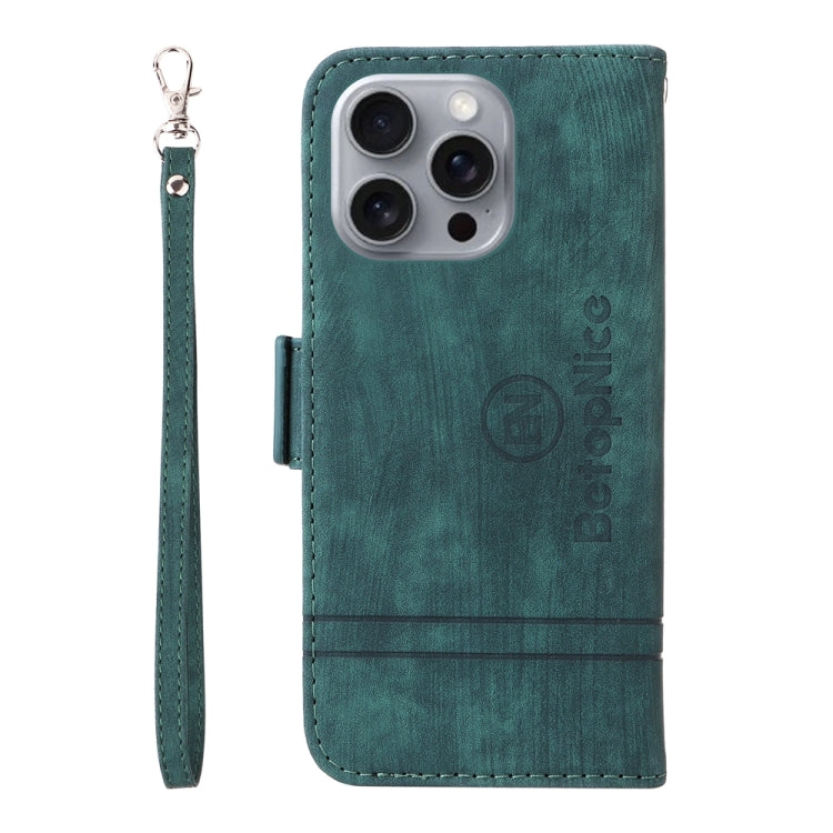 For iPhone 16 Pro Max BETOPNICE Dual-side Buckle Leather Phone Case(Green) by BETOPNICE