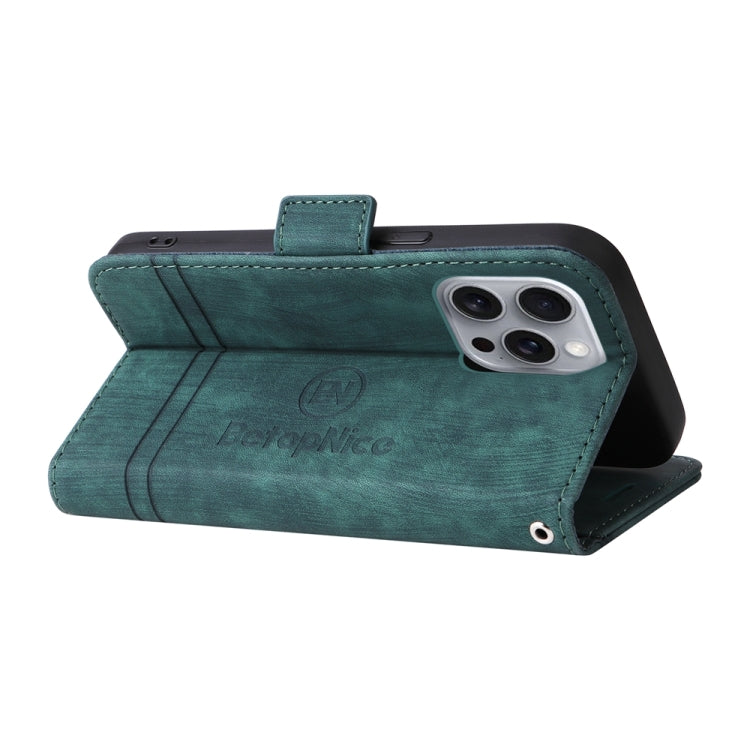 For iPhone 16 Pro Max BETOPNICE Dual-side Buckle Leather Phone Case(Green) by BETOPNICE