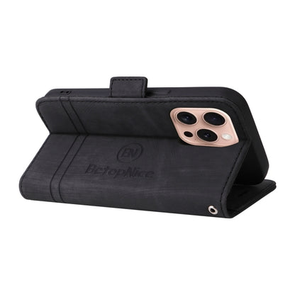 For iPhone 16 Pro BETOPNICE Dual-side Buckle Leather Phone Case(Black) by BETOPNICE