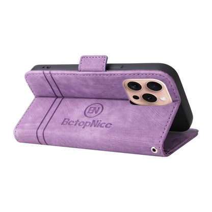 For iPhone 16 Pro BETOPNICE Dual-side Buckle Leather Phone Case(Purple) by BETOPNICE
