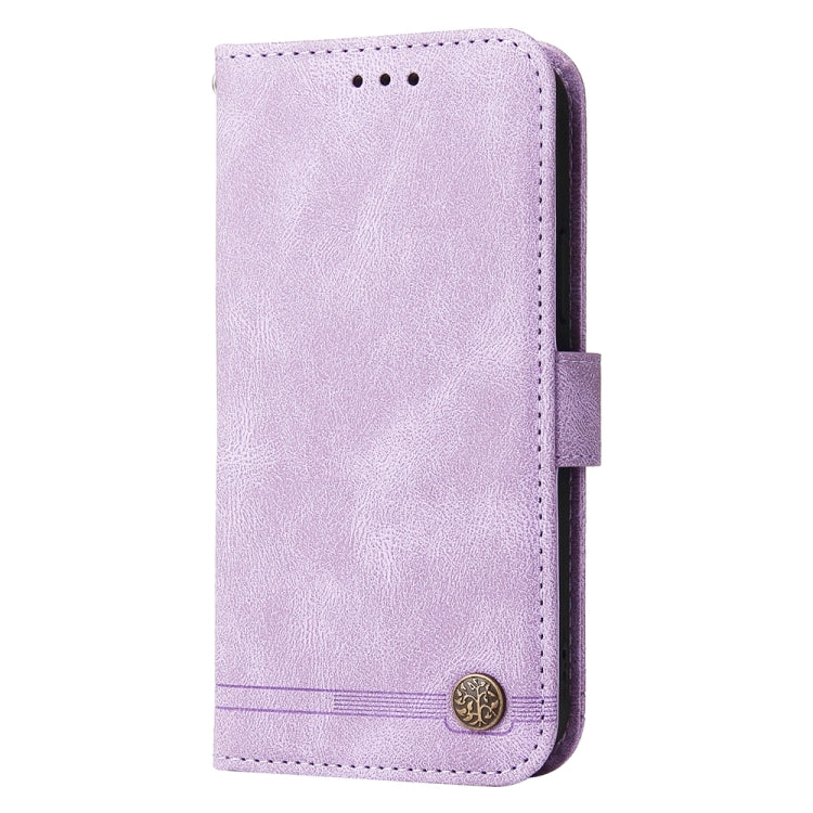 For iPhone 16e Skin Feel Life Tree Leather Phone Case(Purple) by bashfashion