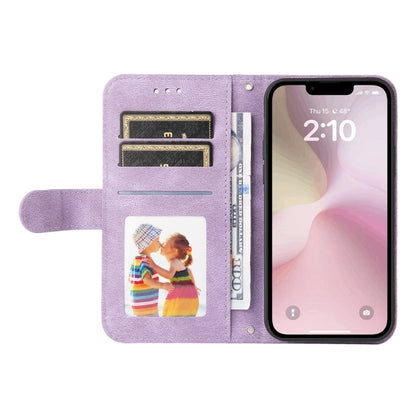 For iPhone 16e Skin Feel Life Tree Leather Phone Case(Purple) by bashfashion