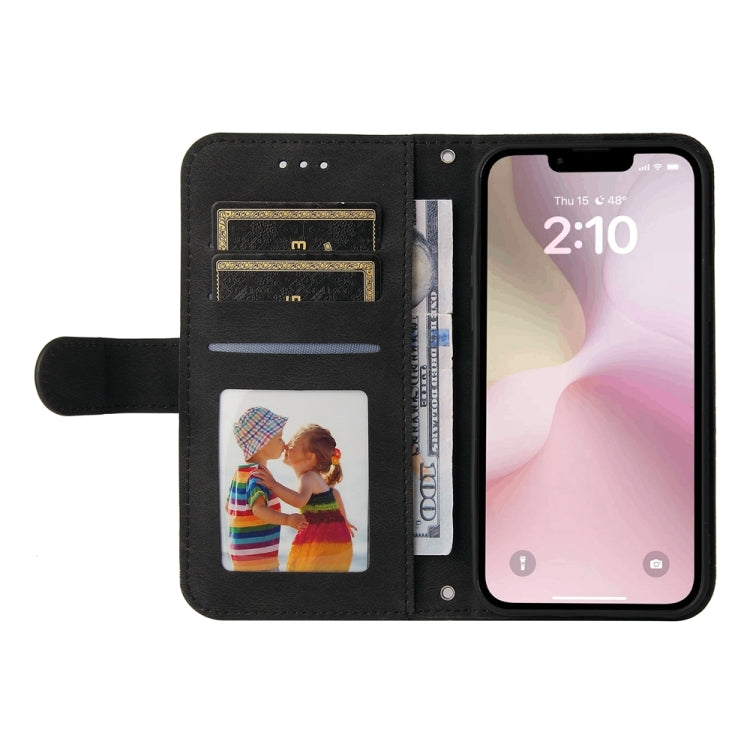 For iPhone 16e Skin Feel Life Tree Leather Phone Case(Black) by bashfashion