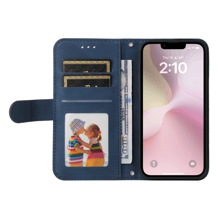 For iPhone 16e Skin Feel Life Tree Leather Phone Case(Blue) by bashfashion