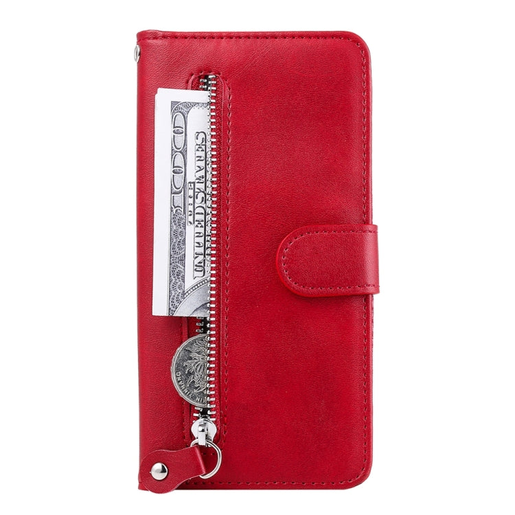 For iPhone 16e Fashion Calf Texture Zipper Leather Phone Case(Red) by bashfashion