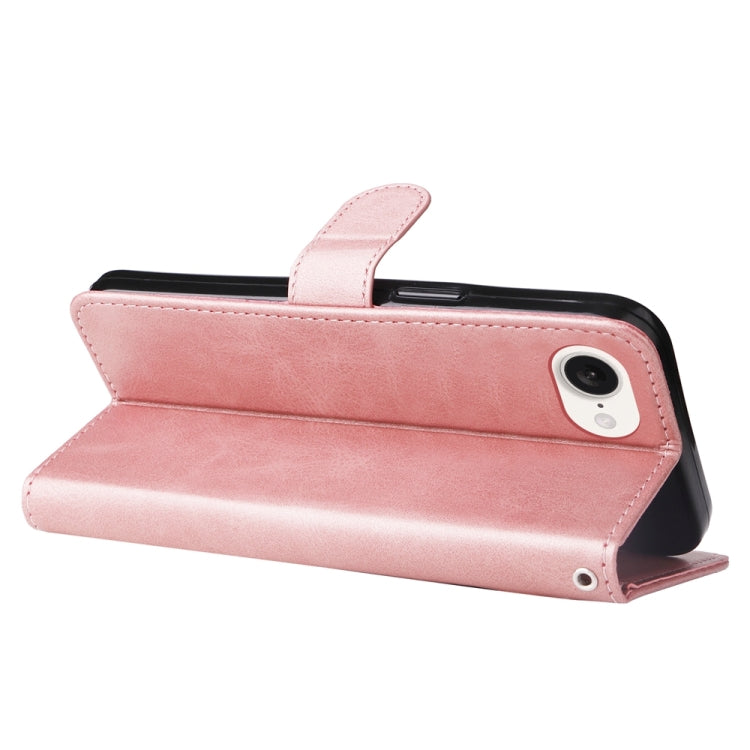 For iPhone 16e Fashion Calf Texture Zipper Leather Phone Case(Rose Gold) by bashfashion