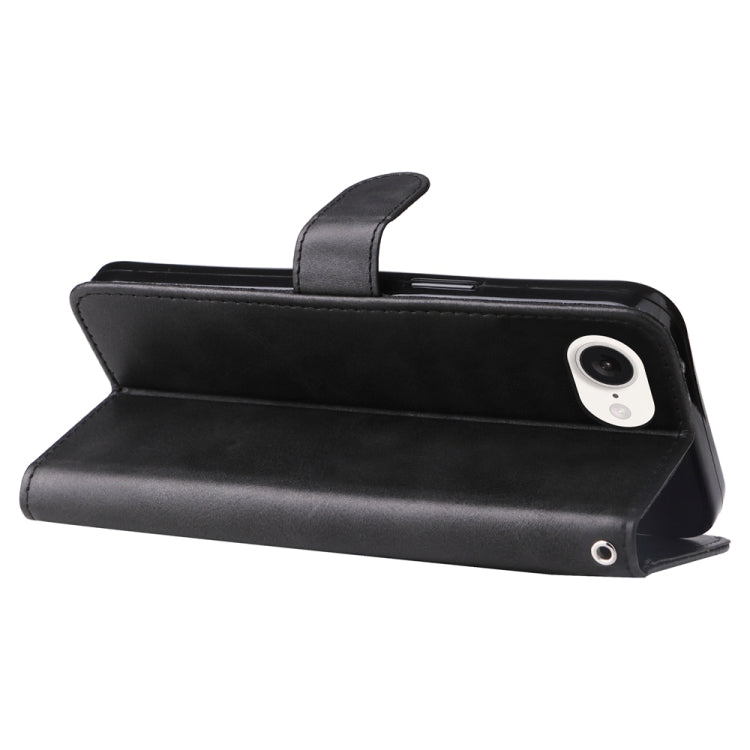 For iPhone 16e Fashion Calf Texture Zipper Leather Phone Case(Black) by bashfashion