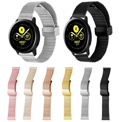 22mm Magnetic Buckle Herringbone Mesh Metal Watch Band for Samsung Galaxy Watch(Gold) by bashfashion