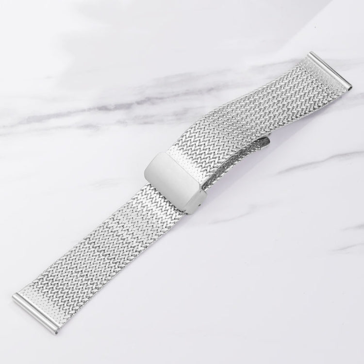 22mm Magnetic Buckle Herringbone Mesh Metal Watch Band for Samsung Galaxy Watch(Gold) by bashfashion