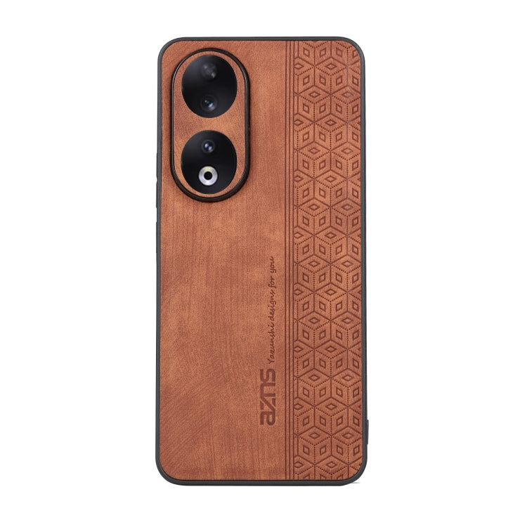 For Honor 90 Pro AZNS 3D Embossed Skin Feel Phone Case(Brown) by AZNS