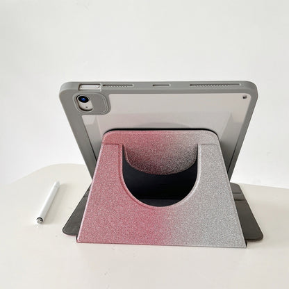 For iPad Pro 12.9 2022 / 2021 / 2020 Gradient Glitter Magnetic Split Leather Tablet Case(Pink) by bashfashion