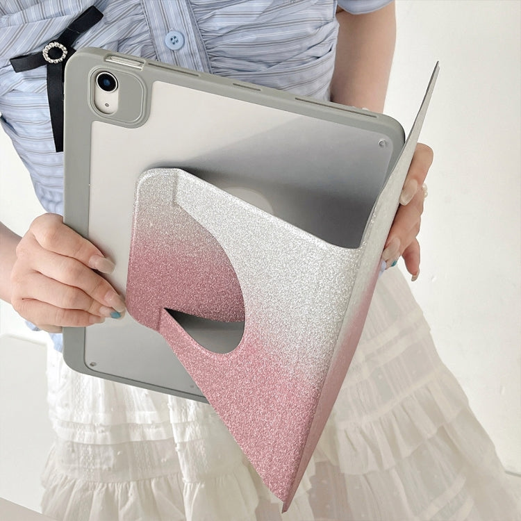 For iPad Pro 12.9 2022 / 2021 / 2020 Gradient Glitter Magnetic Split Leather Tablet Case(Pink) by bashfashion