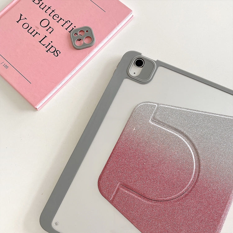 For iPad Pro 12.9 2022 / 2021 / 2020 Gradient Glitter Magnetic Split Leather Tablet Case(Pink) by bashfashion