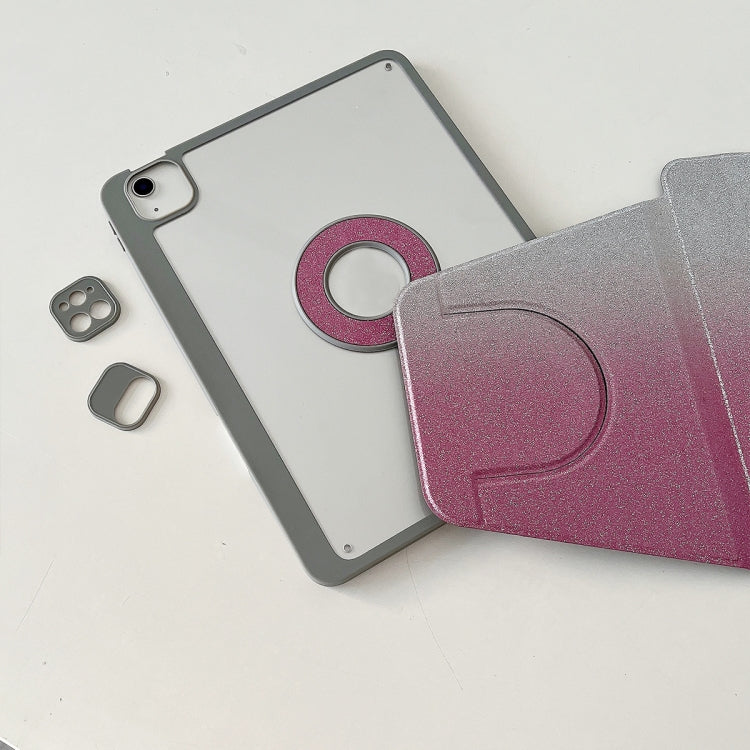 For iPad 10.2 2021 / 2020 / 10.5 Gradient Glitter Magnetic Split Leather Tablet Case(Rose Red) by bashfashion