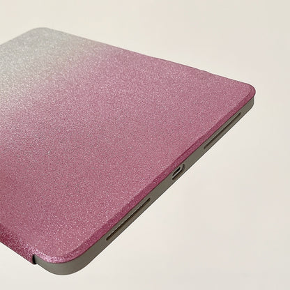 For iPad 10.2 2021 / 2020 / 10.5 Gradient Glitter Magnetic Split Leather Tablet Case(Rose Red) by bashfashion