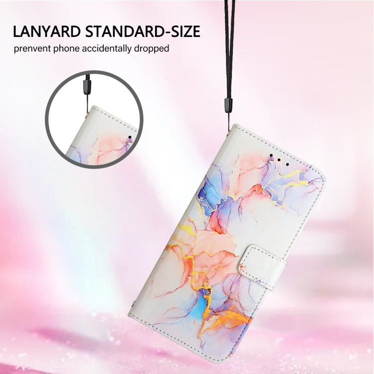 For iPhone 16e PT003 Marble Pattern Flip Leather Phone Case(Galaxy Marble White) by bashfashion