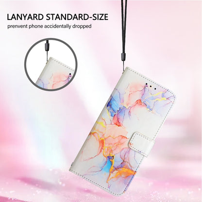 For iPhone 16e PT003 Marble Pattern Flip Leather Phone Case(Galaxy Marble White) by bashfashion