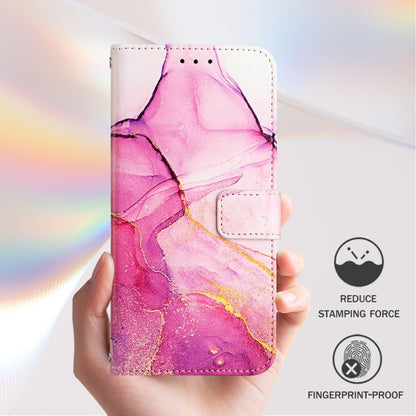 For iPhone 16e PT003 Marble Pattern Flip Leather Phone Case(Pink Purple Gold) by bashfashion