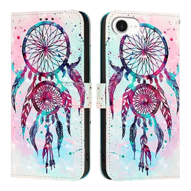 For iPhone 16e 3D Painting Horizontal Flip Leather Phone Case(Color Drop Wind Chimes) by bashfashion