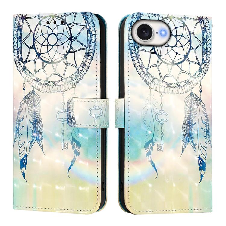 For iPhone 16e 3D Painting Horizontal Flip Leather Phone Case(Dream Wind Chimes) by bashfashion