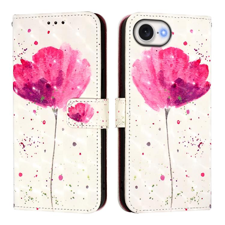 For iPhone 16e 3D Painting Horizontal Flip Leather Phone Case(Flower) by bashfashion