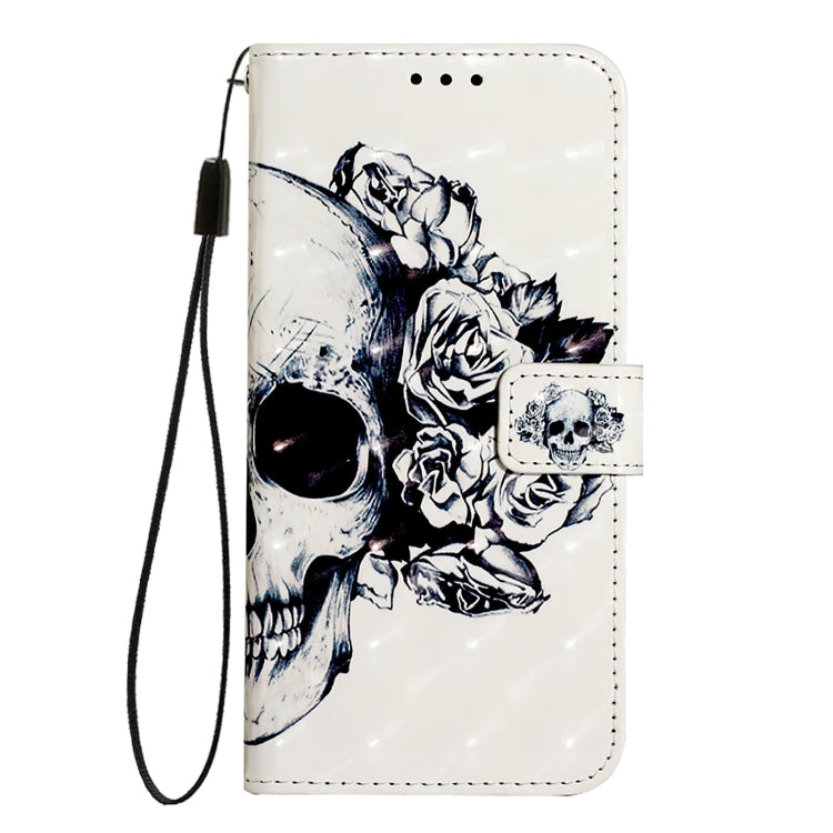 For iPhone 16e 3D Painting Horizontal Flip Leather Phone Case(Skull) by bashfashion