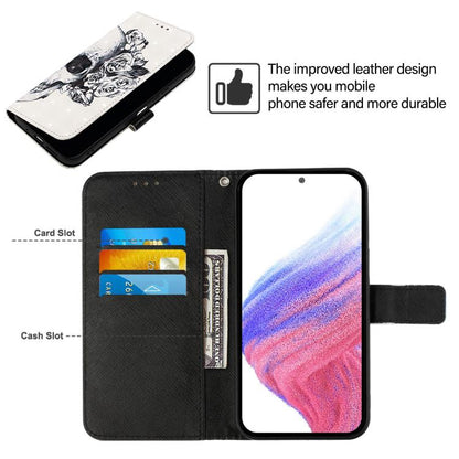 For iPhone 16e 3D Painting Horizontal Flip Leather Phone Case(Skull) by bashfashion
