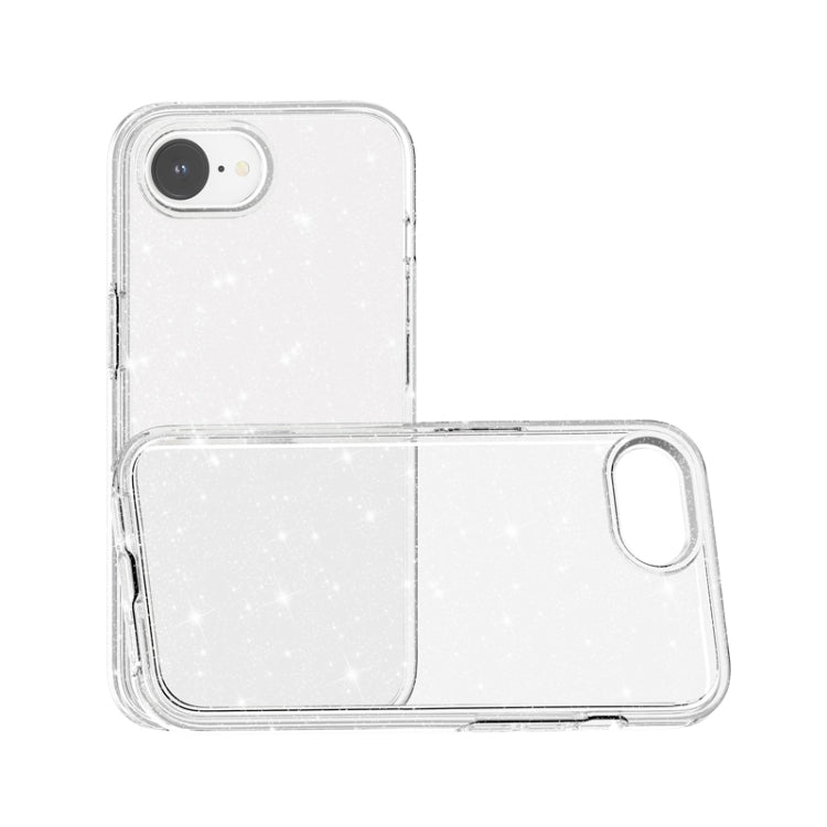 For iPhone 16e Shockproof Terminator Glitter Powder Phone Case(White) by bashfashion