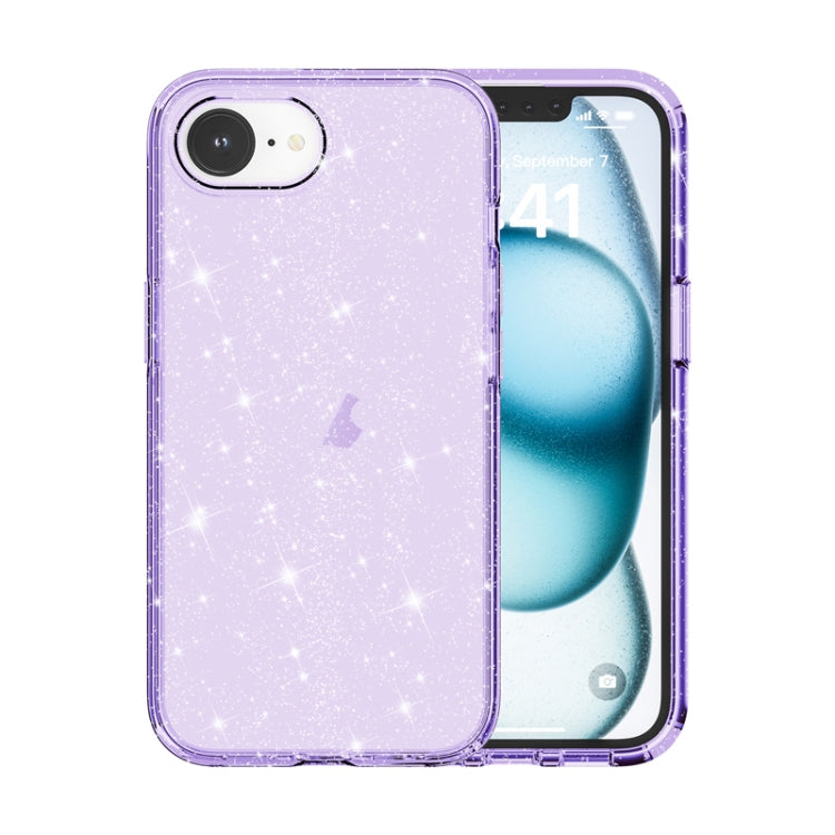 For iPhone 16e Shockproof Terminator Glitter Powder Phone Case(Purple) by bashfashion