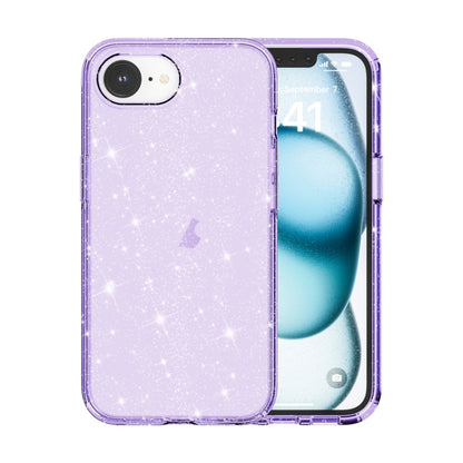 For iPhone 16e Shockproof Terminator Glitter Powder Phone Case(Purple) by bashfashion